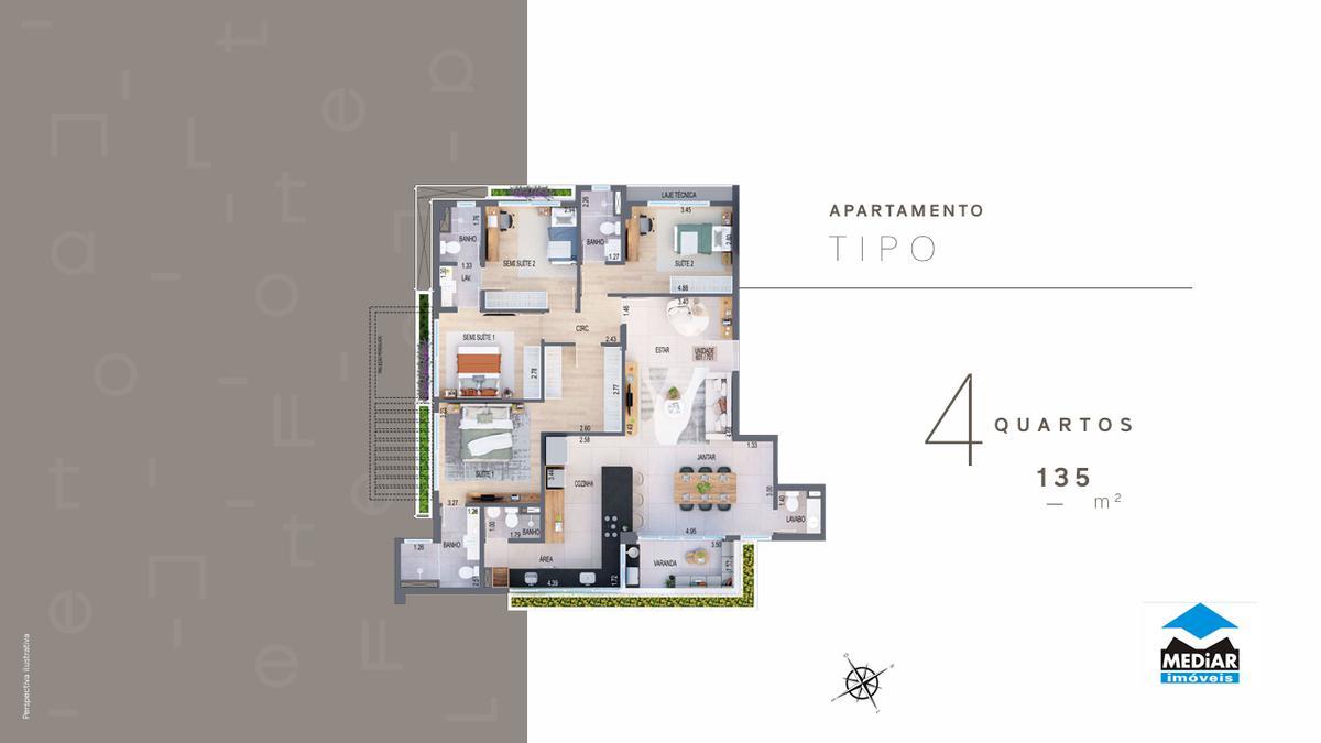 Apartamento, Gutierrez, 4 Quartos, 3 Vagas, 2 Suítes