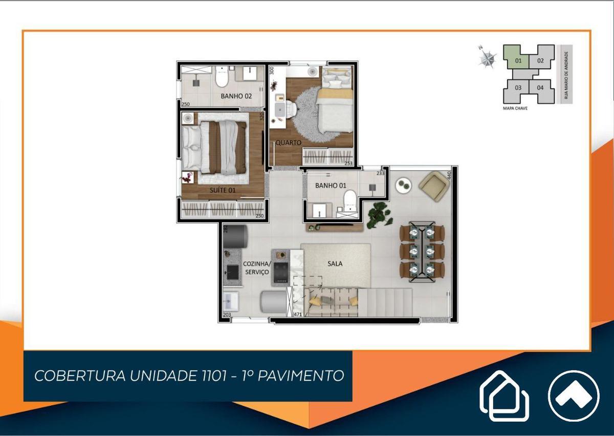 Apartamento, Santa Branca, 2 Quartos, 1 Vaga, 1 Suíte