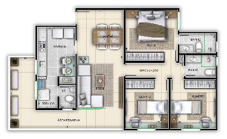 Apartamento, Nova Floresta, 3 Quartos, 2 Vagas, 1 Suíte