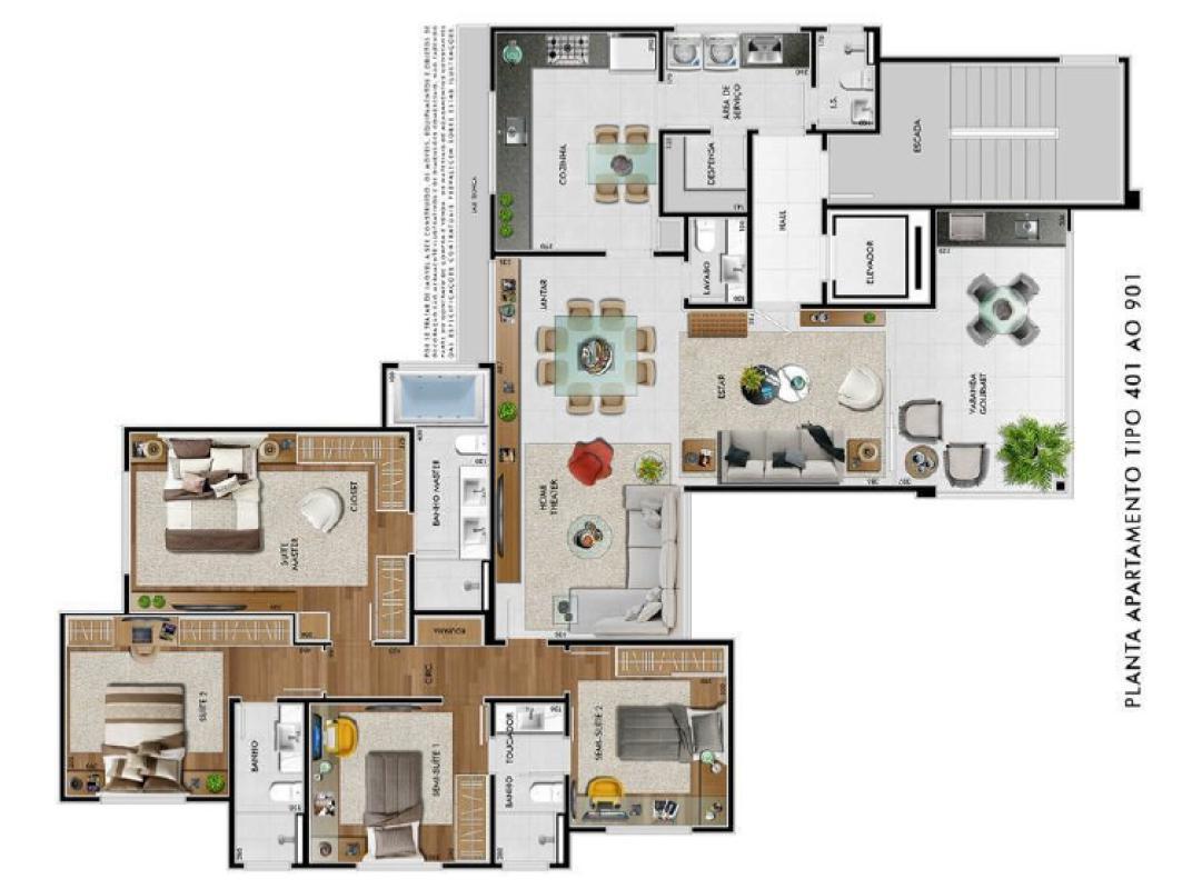 Apartamento, Castelo, 4 Quartos, 4 Vagas, 3 Suítes