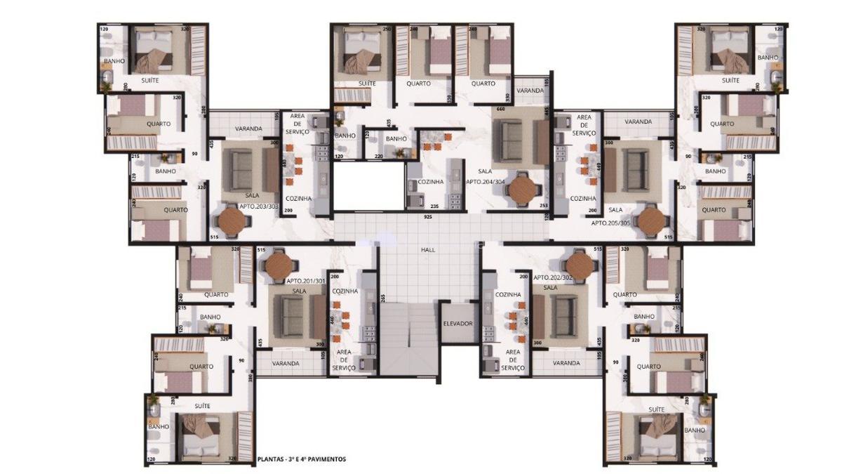 Apartamento, Santa Branca, 3 Quartos, 2 Vagas, 1 Suíte