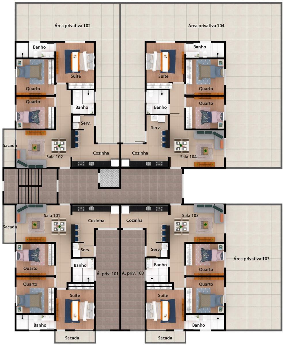 Cobertura, Santa Cruz Industrial, 3 Quartos, 2 Vagas, 1 Suíte