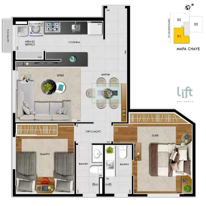 Cobertura, Serra, 2 Quartos, 2 Vagas, 1 Suíte