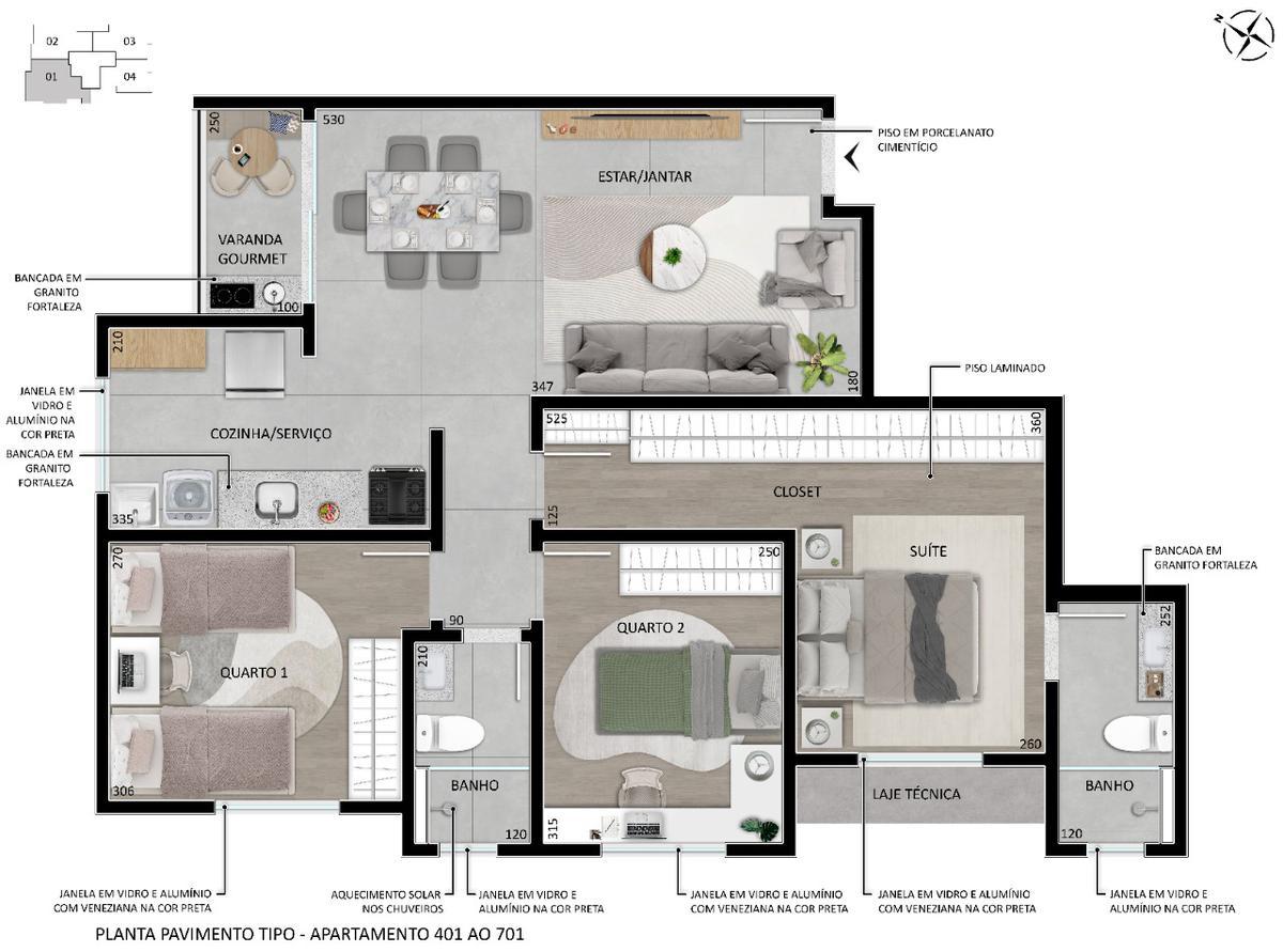 Apartamento, União, 3 Quartos, 2 Vagas, 1 Suíte