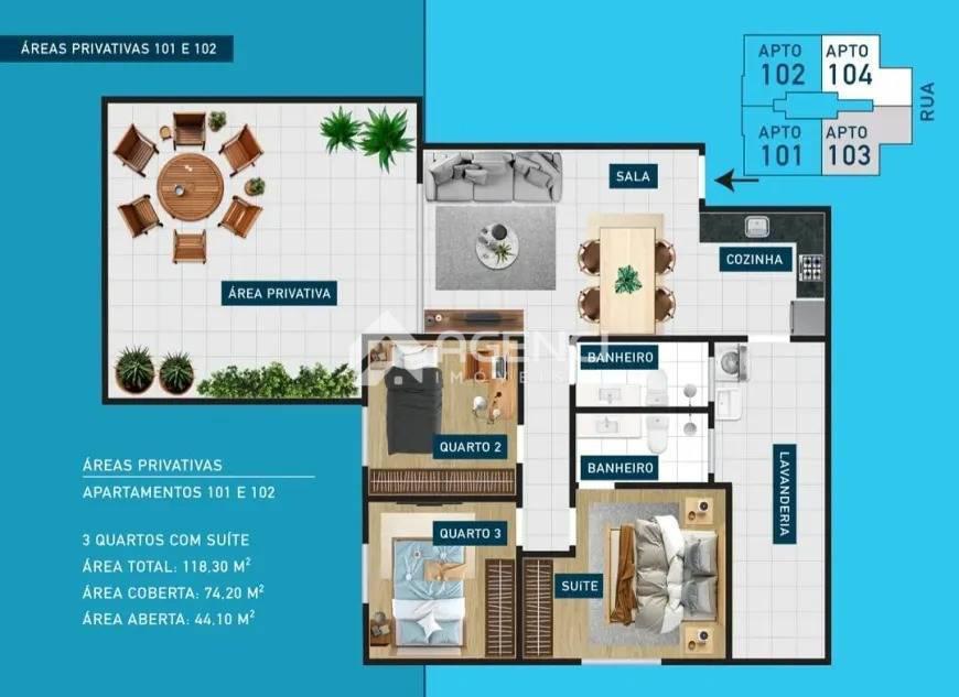 Apartamento, Cabral, 3 Quartos, 0 Vaga, 1 Suíte