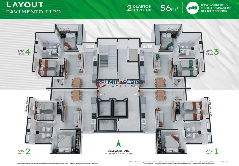 Apartamento, Bom Retiro, 2 Quartos, 1 Vaga, 1 Suíte