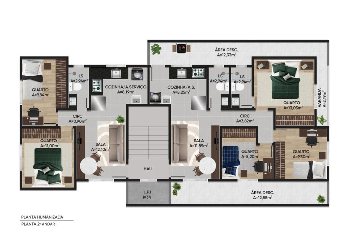 Apartamento, Palmeiras, 2 Quartos, 2 Vagas