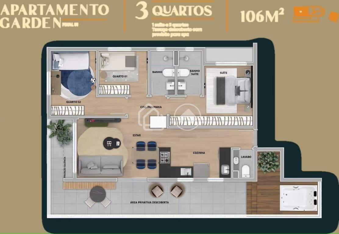 Área Privativa, Buritis, 3 Quartos, 2 Vagas, 1 Suíte