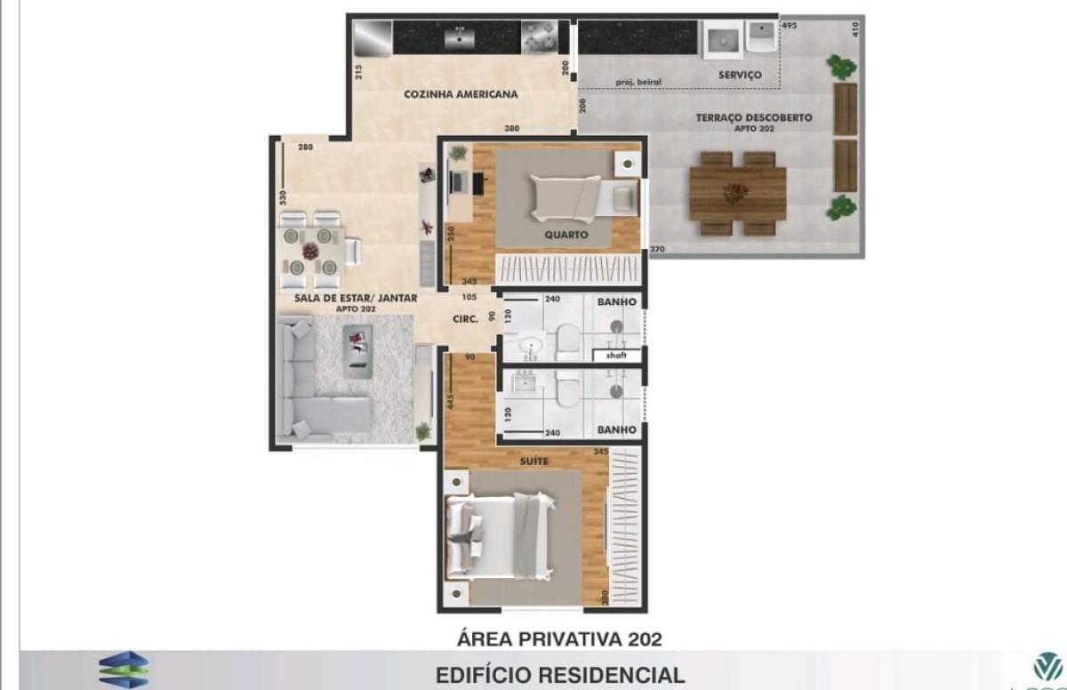 Cobertura, Santa Terezinha, 2 Quartos, 3 Vagas, 2 Suítes