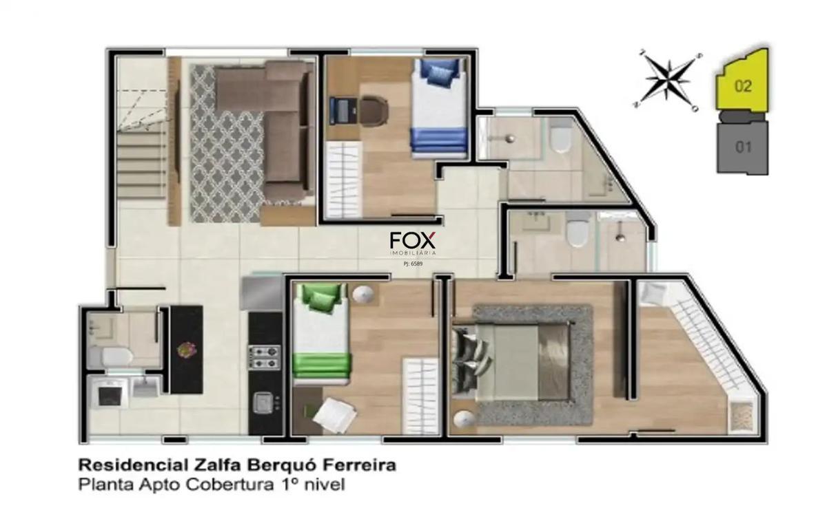Apartamento, Vila Paris, 3 Quartos, 2 Vagas, 1 Suíte