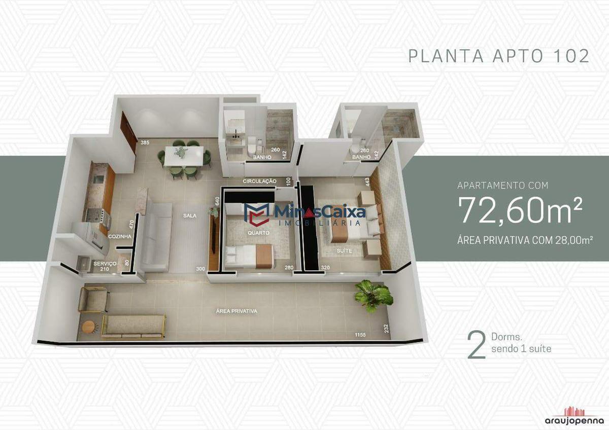 Apartamento, Vila dos Técnicos, 2 Quartos, 1 Vaga, 1 Suíte