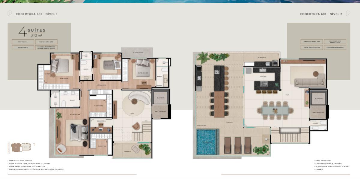 Apartamento, Ouro Preto, 4 Quartos, 4 Vagas, 4 Suítes