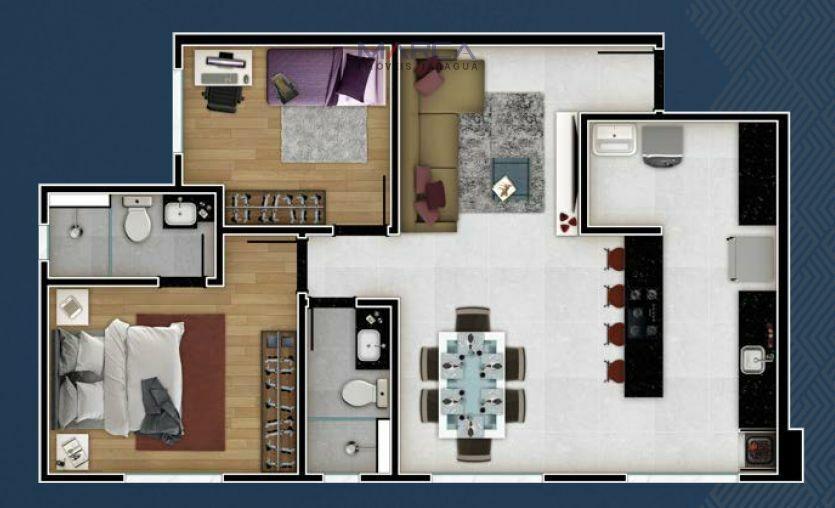 Apartamento, Alto Caiçaras, 2 Quartos, 1 Vaga