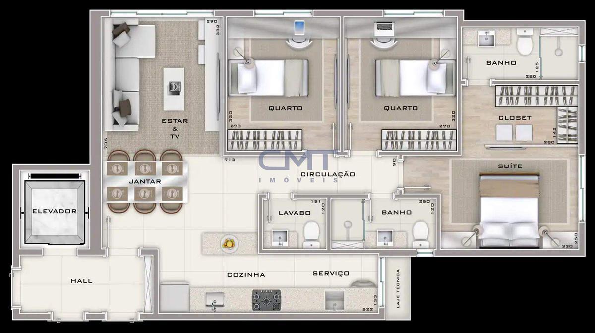 Cobertura, Serra, 3 Quartos, 2 Vagas, 1 Suíte