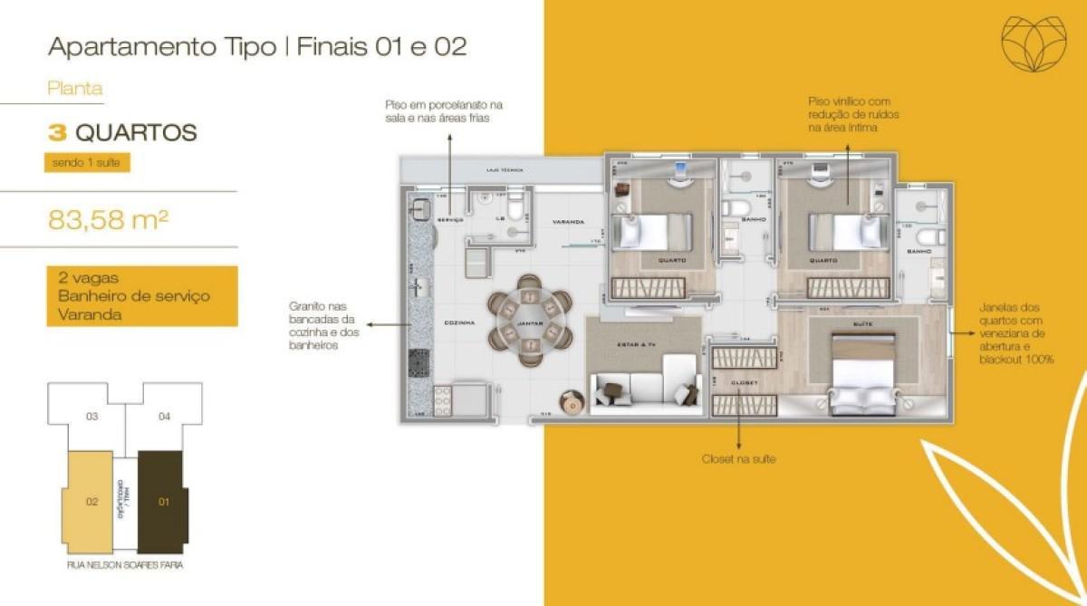Apartamento, Cidade Nova, 3 Quartos, 2 Vagas, 1 Suíte
