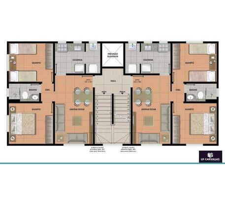 Apartamento, Nacional, 2 Quartos, 1 Vaga