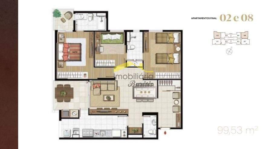 Apartamento, Vila da Serra, 3 Quartos, 2 Vagas, 1 Suíte