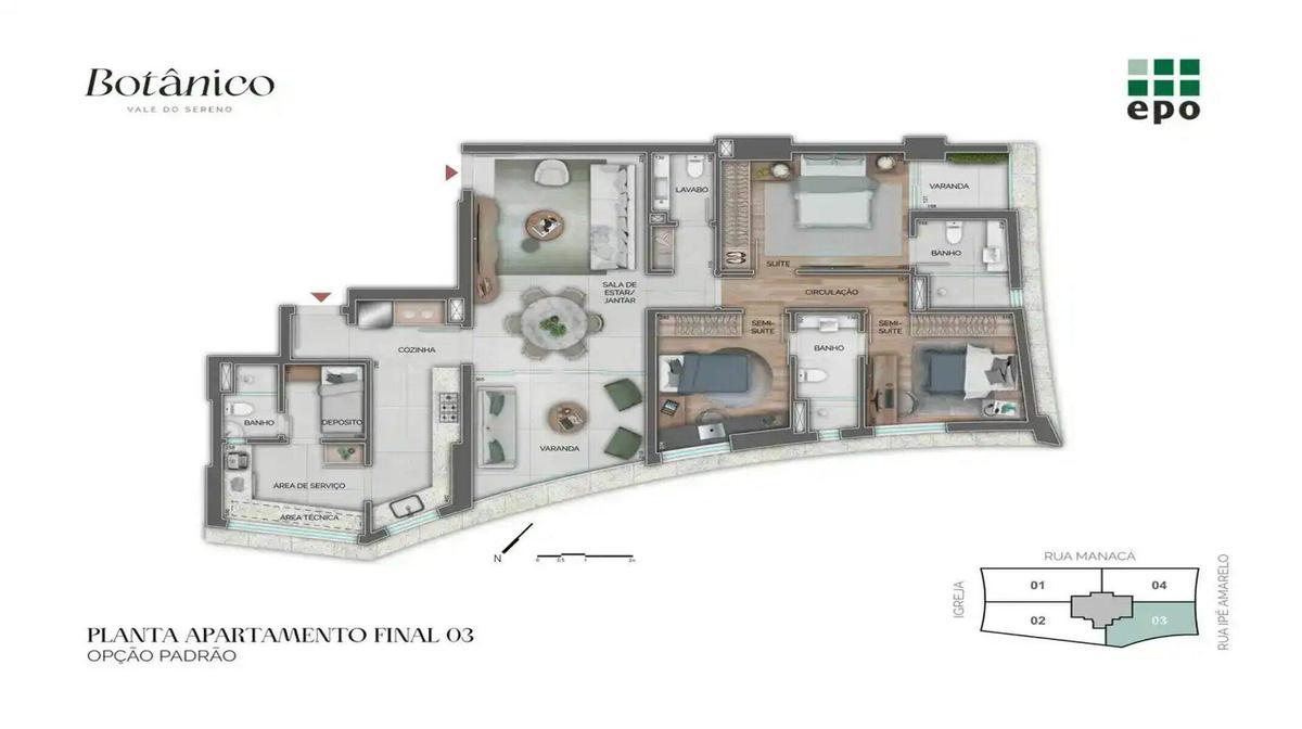 Apartamento, Vale do Sereno, 4 Quartos, 3 Vagas, 2 Suítes