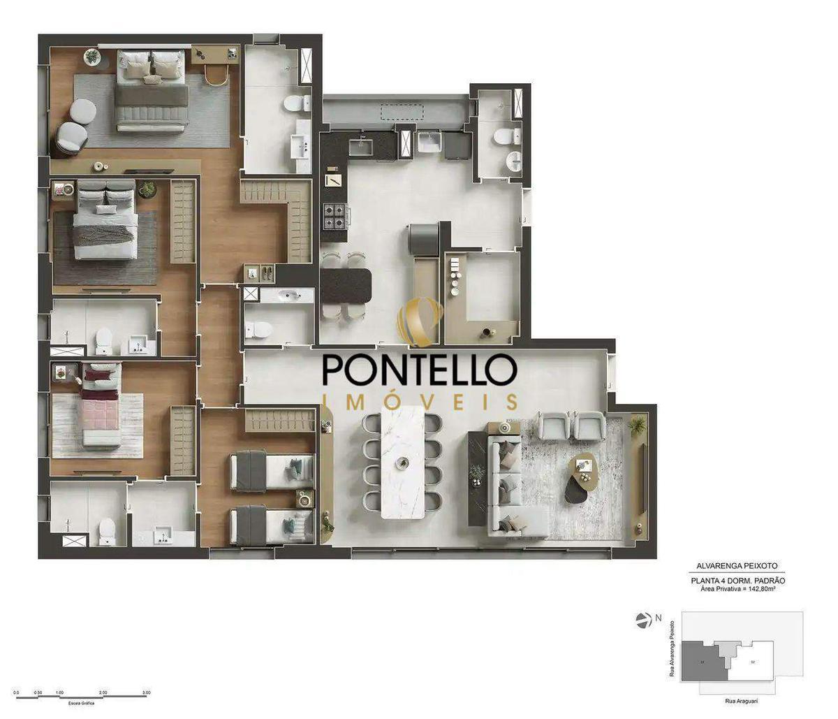 Apartamento, Santo Agostinho, 4 Quartos, 2 Vagas, 2 Suítes