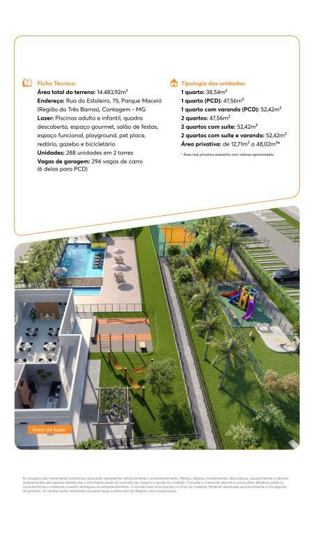 Apartamento, Três Barras, 2 Quartos, 1 Vaga, 1 Suíte