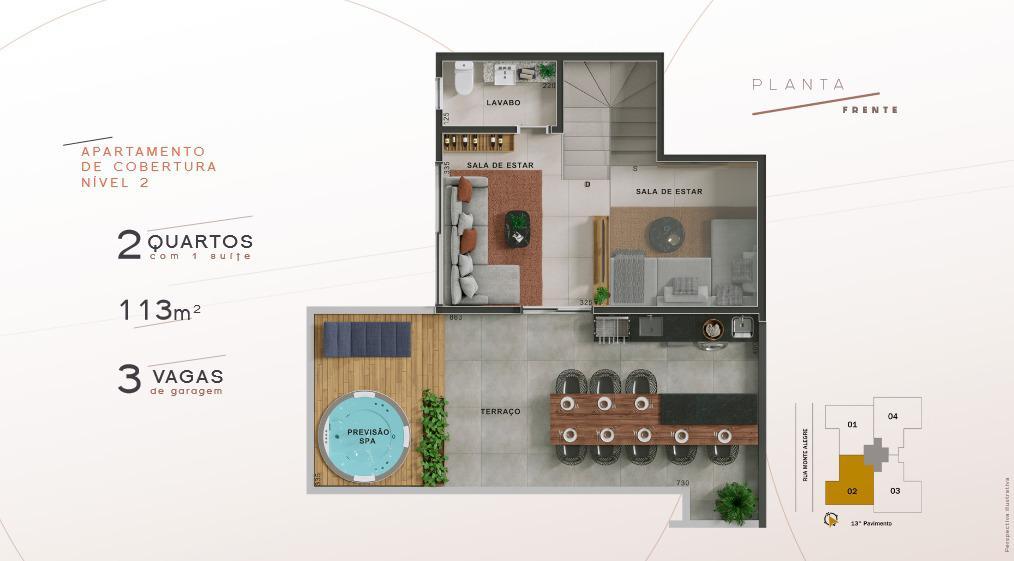 Cobertura, São Lucas, 2 Quartos, 3 Vagas, 1 Suíte