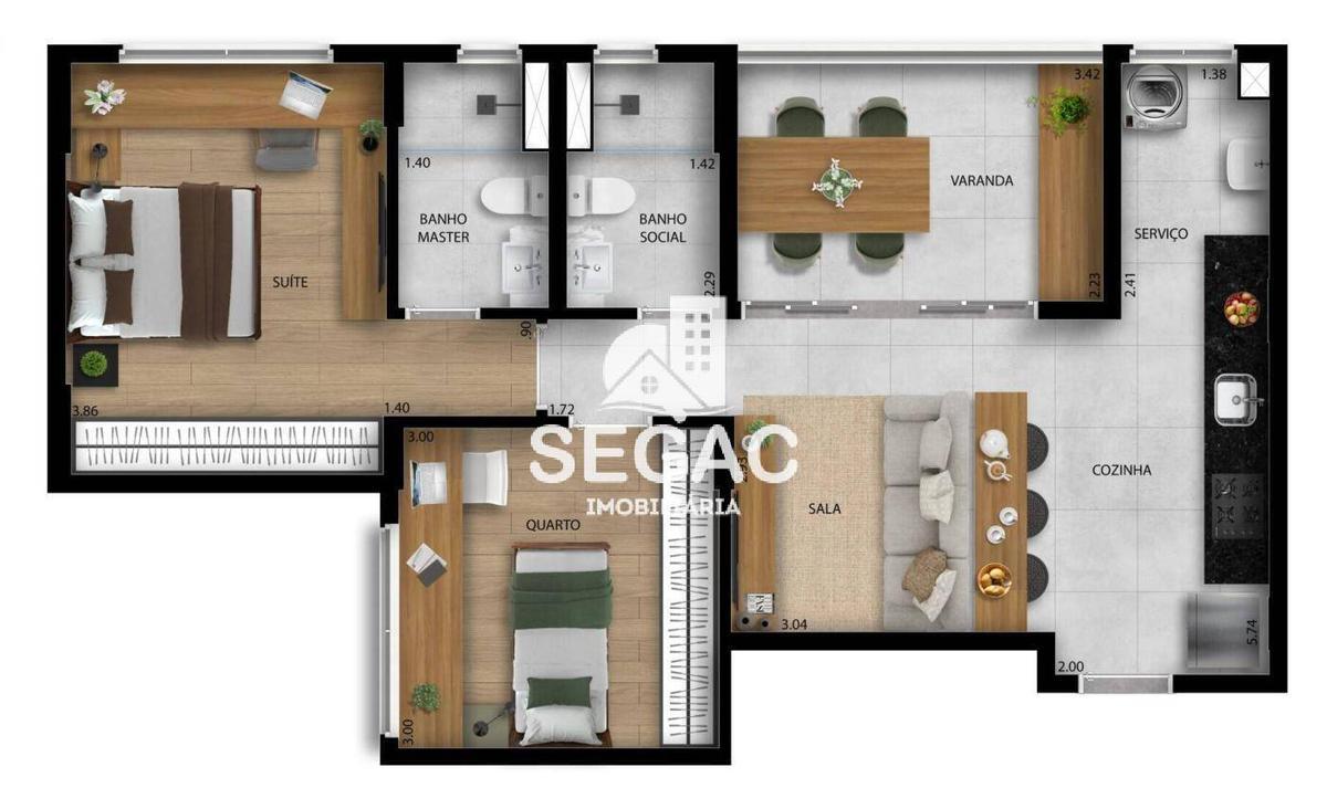 Apartamento, Vale do Sereno, 2 Quartos, 2 Vagas, 1 Suíte