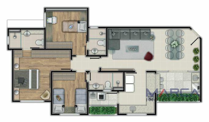 Apartamento, Jaraguá, 3 Quartos, 3 Vagas