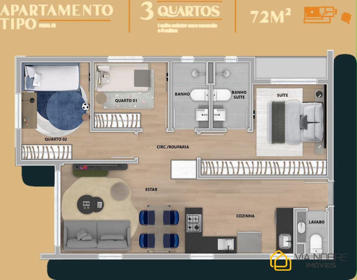 Apartamento, Buritis, 3 Quartos, 2 Vagas, 1 Suíte