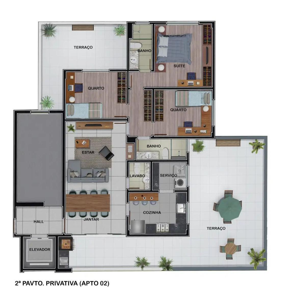 Apartamento, Caiçaras, 3 Quartos, 1 Vaga, 1 Suíte