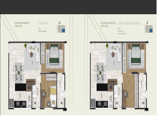 Apartamento, Funcionários, 2 Quartos, 2 Vagas, 1 Suíte