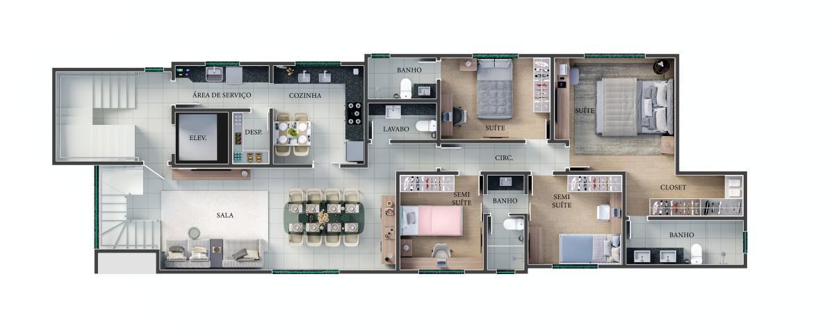 Cobertura, Cidade Nova, 4 Quartos, 4 Vagas, 2 Suítes