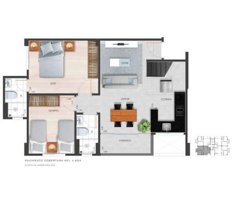 Cobertura, Buritis, 2 Quartos, 2 Vagas, 1 Suíte