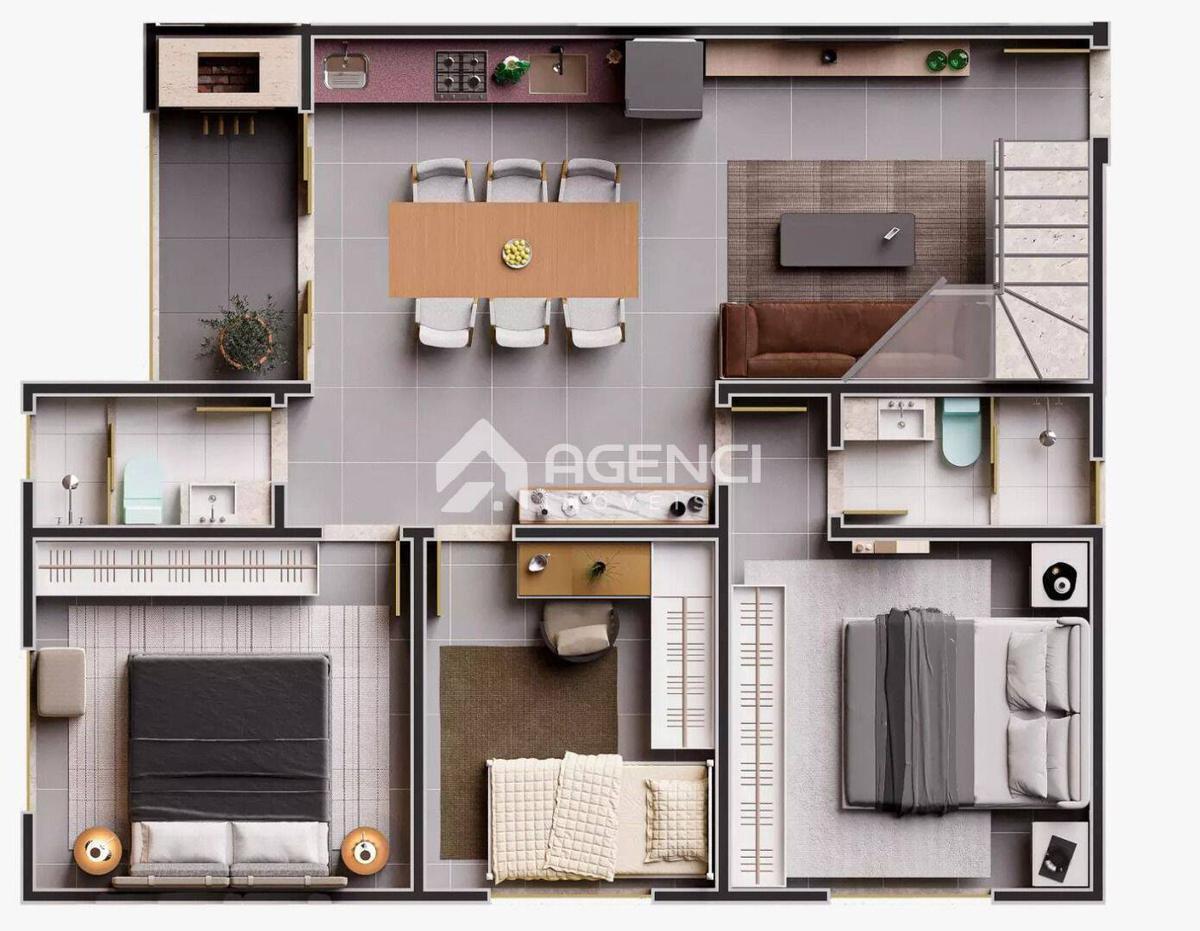 Apartamento, Cabral, 3 Quartos, 0 Vaga, 1 Suíte