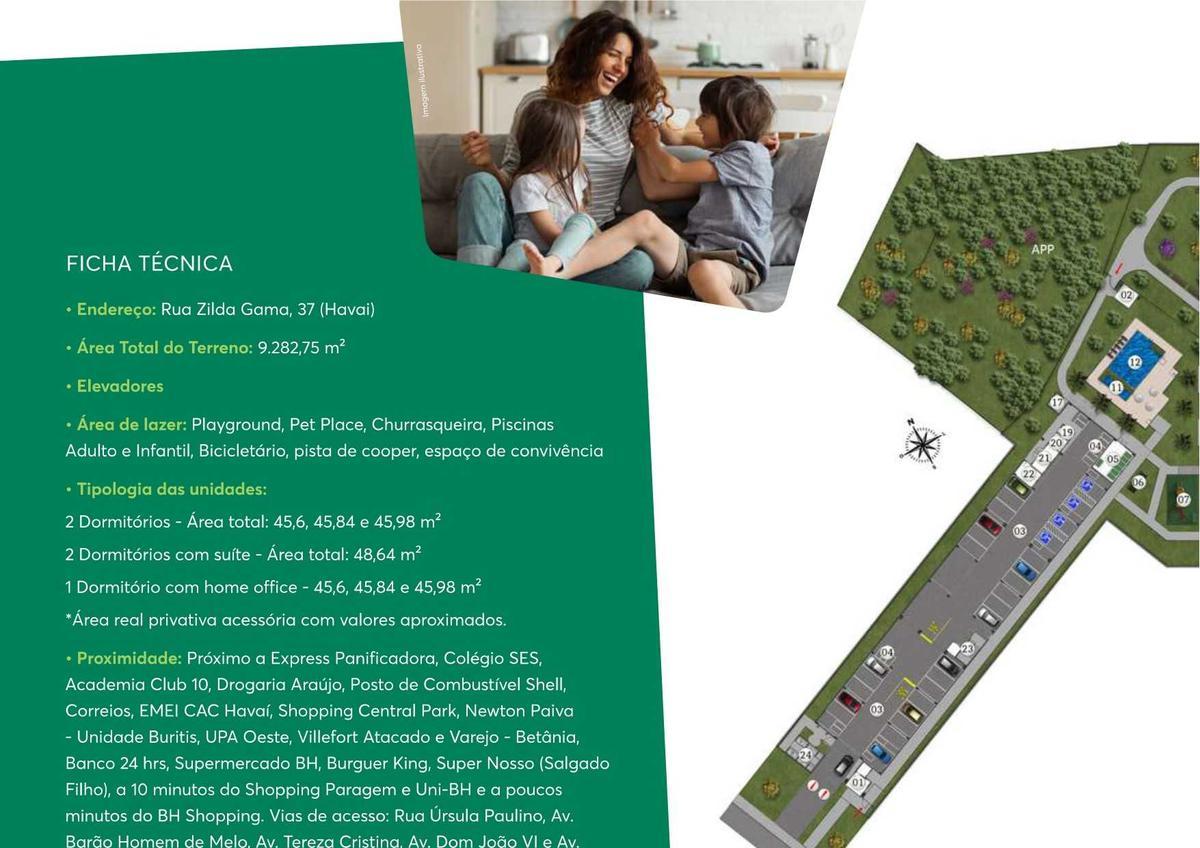 Apartamento, Havaí, 2 Quartos, 1 Vaga, 2 Suítes