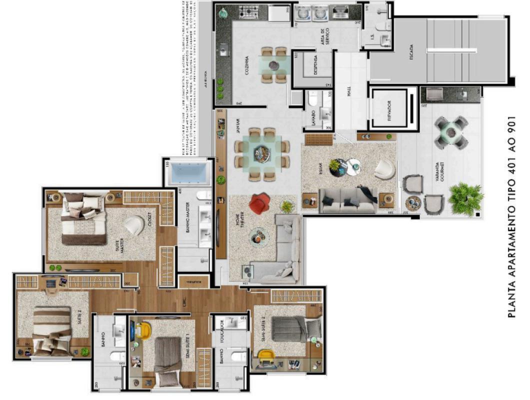 Apartamento, Castelo, 4 Quartos, 4 Vagas, 4 Suítes