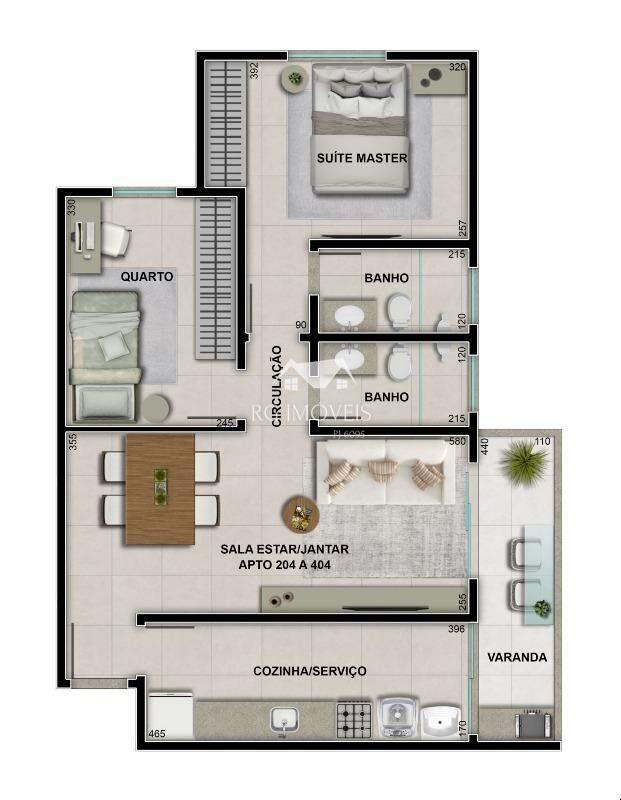 Apartamento, Jardim Industrial, 2 Quartos, 2 Vagas, 1 Suíte