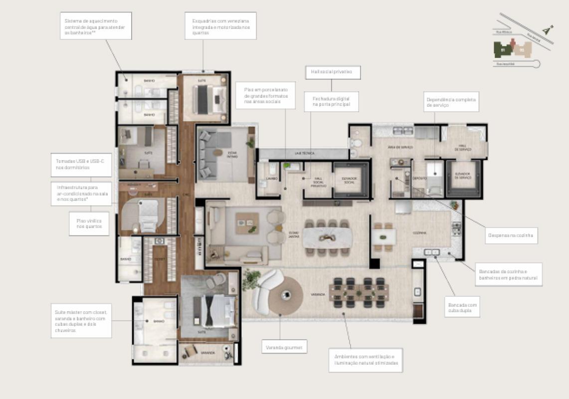 Apartamento, Vale do Sereno, 4 Quartos, 4 Vagas, 4 Suítes