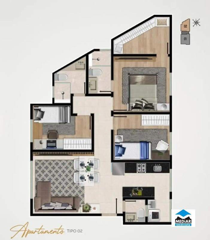 Apartamento, Vila Paris, 3 Quartos, 3 Vagas, 1 Suíte