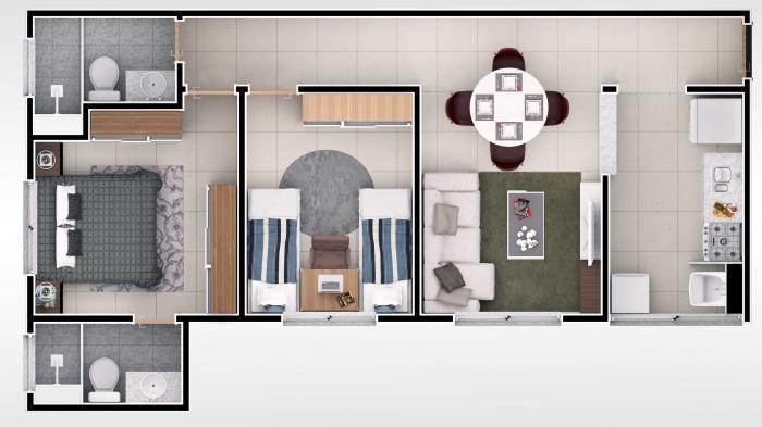 Apartamento, Manacás, 2 Quartos, 2 Vagas, 1 Suíte