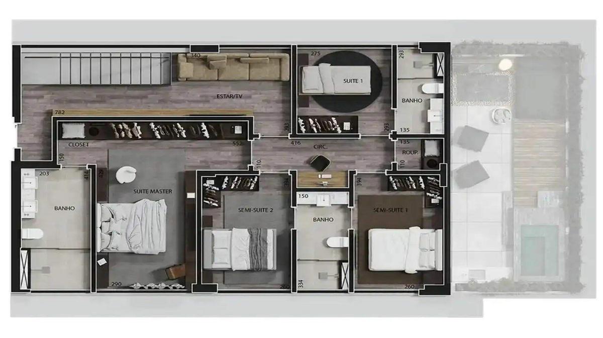 Apartamento, Funcionários, 4 Quartos, 3 Vagas, 2 Suítes