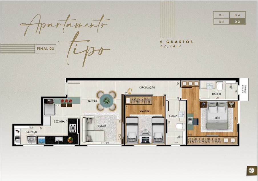 Apartamento, Lourdes, 2 Quartos, 2 Vagas, 1 Suíte