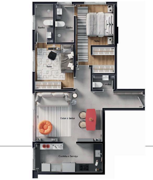 Apartamento, Lourdes, 3 Quartos, 2 Vagas, 1 Suíte