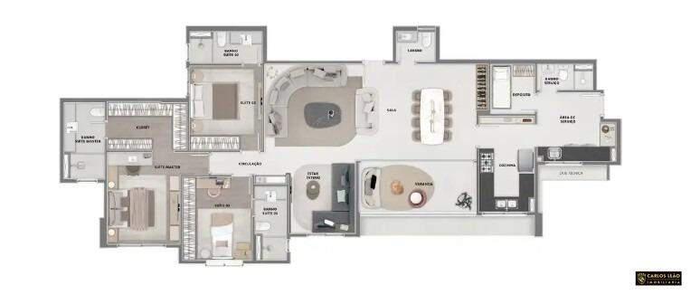 Apartamento, Vila da Serra, 4 Quartos, 3 Vagas, 2 Suítes