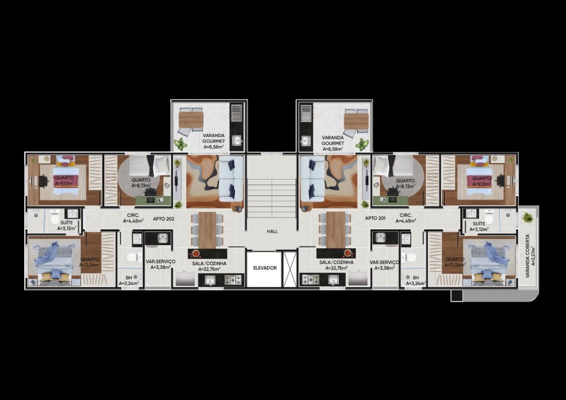 Apartamento, Flamengo, 3 Quartos, 2 Vagas, 1 Suíte