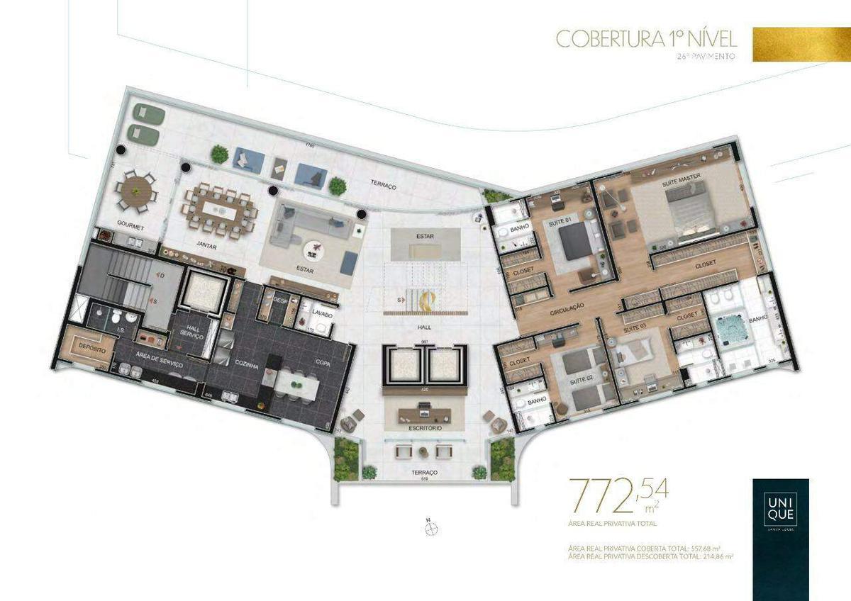 Apartamento, Santa Lúcia, 4 Quartos, 6 Vagas, 4 Suítes