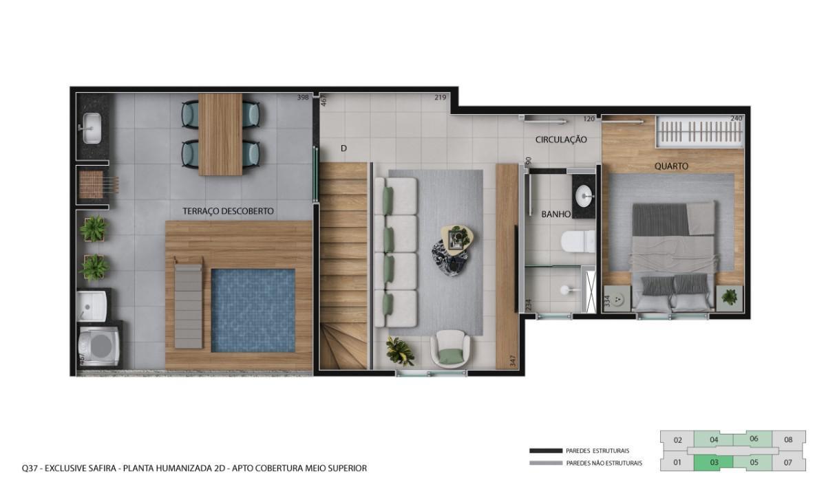 Apartamento, Três Barras, 0 Quarto, 1 Vaga