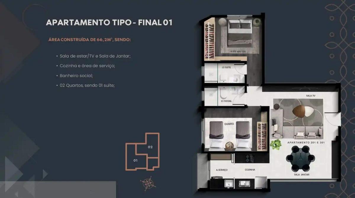 Apartamento, Grajaú, 2 Quartos, 1 Vaga, 1 Suíte