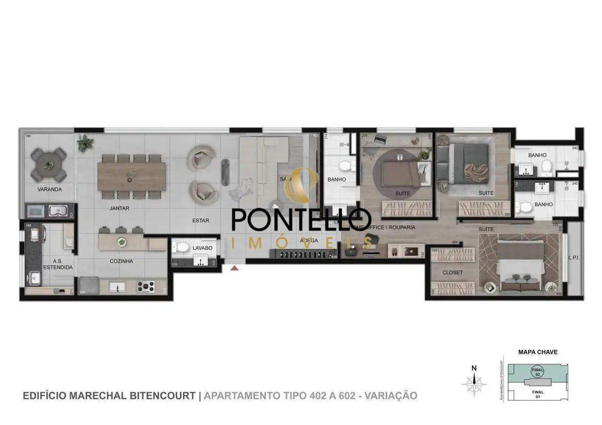 Apartamento, Gutierrez, 4 Quartos, 3 Vagas, 2 Suítes
