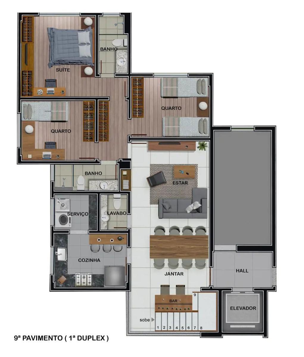 Apartamento, Caiçaras, 3 Quartos, 1 Vaga, 1 Suíte