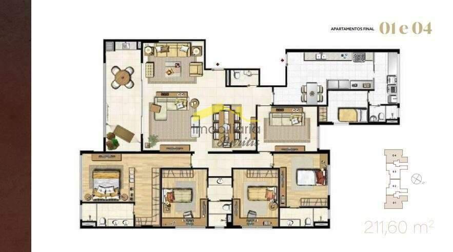 Apartamento, Vila da Serra, 3 Quartos, 2 Vagas, 1 Suíte